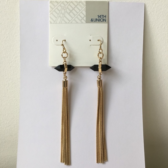 14th & Union Snake Chain Tassel Earrings - Picture 2 of 6